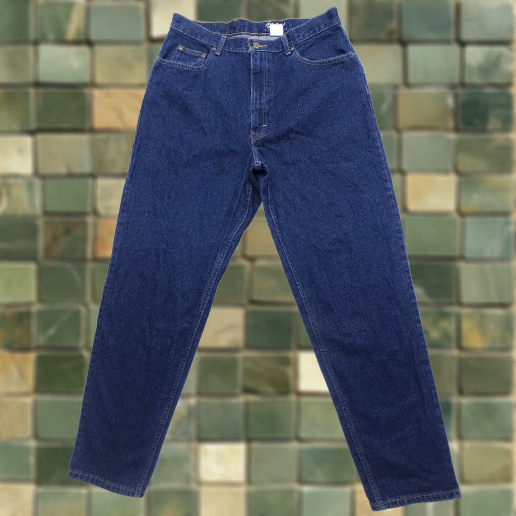 Eddie Bauer VINTAGE Eddie Bauer Jeans Womens 16 Dark Wash Rigid Cotton 90s Indigo Heavy Mom Jeans Mockup? Size 38" / US 16 / IT 52 - 1 Thumbnail
