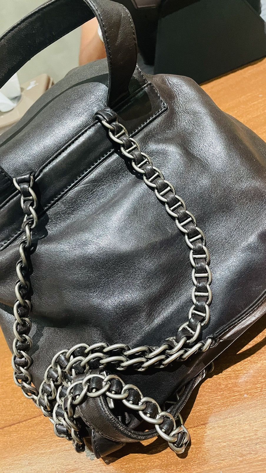 Prada × Vintage Prada Backpack Leather in Chain Strap Size ONE SIZE - 19 Thumbnail