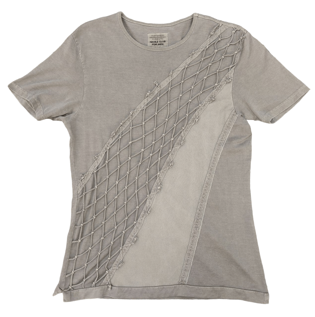 image of Beauty Beast x Nicole Club Nicole Club Mesh Patchwork T in Khaki, Men's (Size Small)