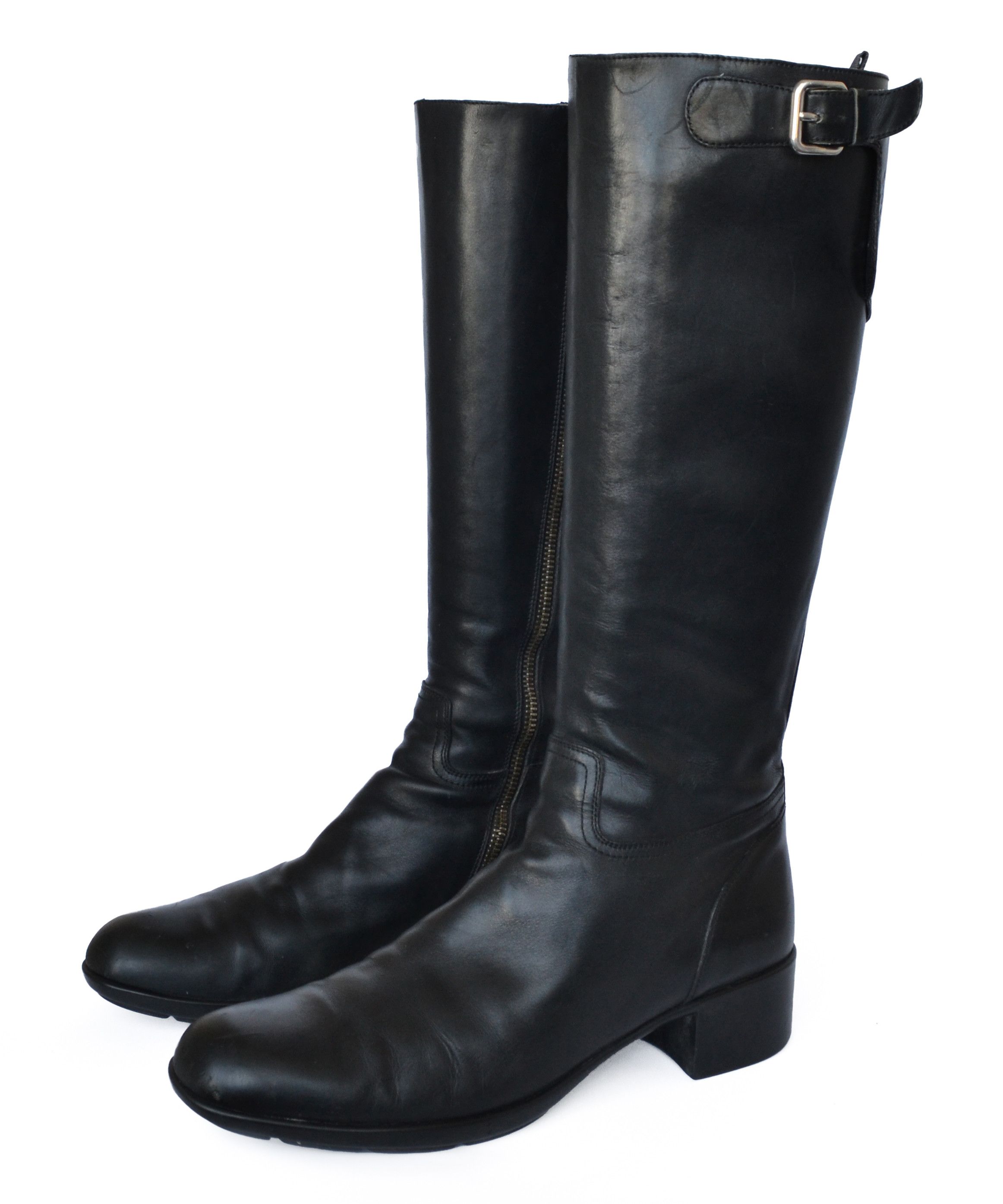 Prada PRADA Boots Leather Black Zip Logo 1999 Vintage Size 41 Size US 11 / IT 41 - 2 Thumbnail