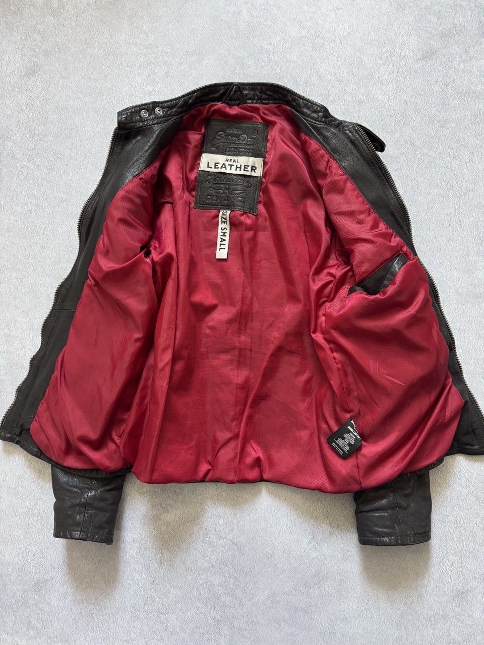 Superdry Superdry Dark Brown Leather Jacket size S Size US S / EU 44-46 / 1 - 7 Thumbnail