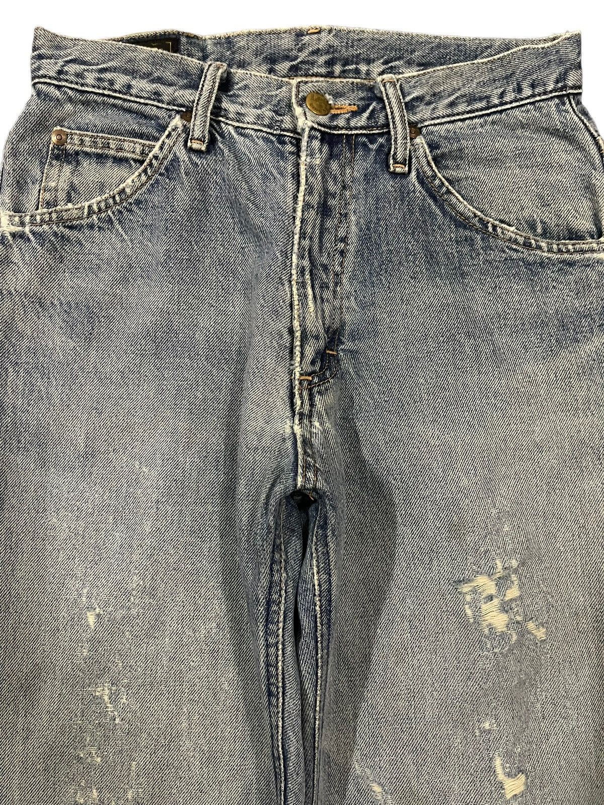 Lee Vintage 90s Lee Riders Blue Wash Distress Baggy Jeans Size US 27 - 3 Thumbnail