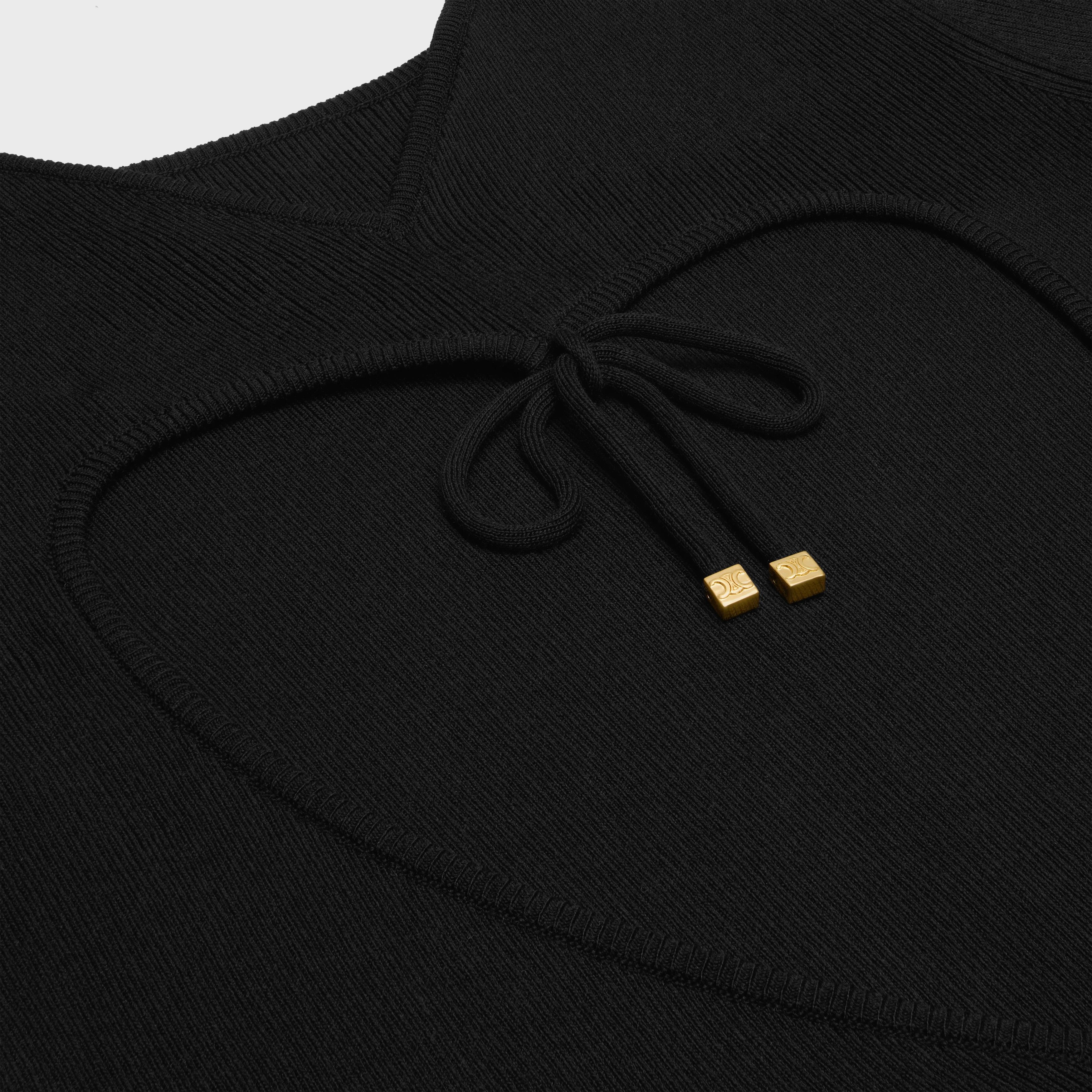 Celine o1w1db10925 2AI9A898T Heart Top in Black Size XS / US 0-2 / IT 36-38 - 3 Thumbnail