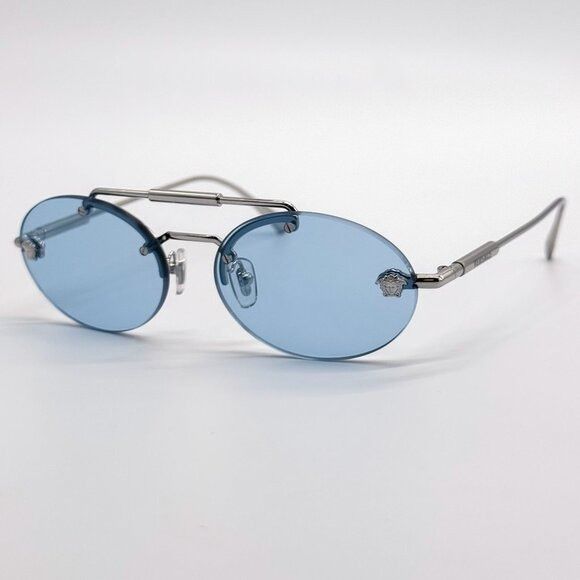Versace NEW VERSACE SUNGLASSES VE2295 1000/1 BLUE WOMEN EYEWEAR VE22 Size ONE SIZE - 2 Thumbnail