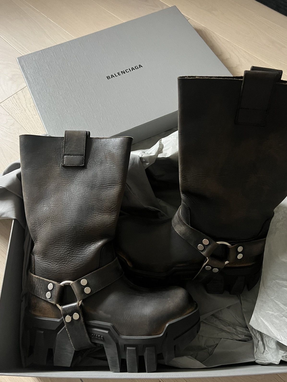Balenciaga Bulldozer Harness Boots Worn Out Effect Size US 6 / EU 39 - 1 Thumbnail
