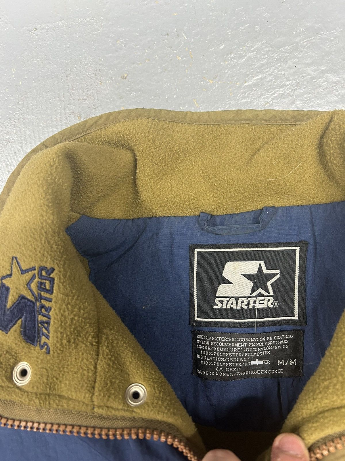 Starter × Vintage Crazy Vintage 90s Navy Starter Puffer Jacket Zip Up Logo Size US M / EU 48-50 / 2 - 3 Thumbnail