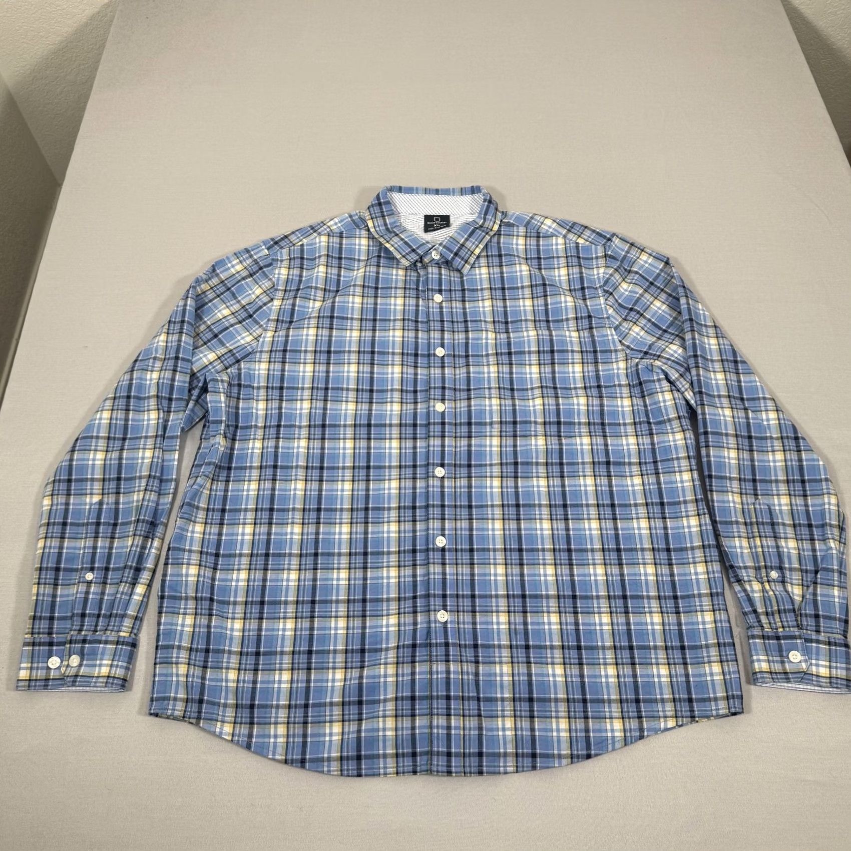 Vintage SCOTTeVEST Shirt Mens XL Blue Plaid Ozark Button Up Stretch Travel Pockets Hike Size US XL / EU 56 / 4 - 2 Thumbnail