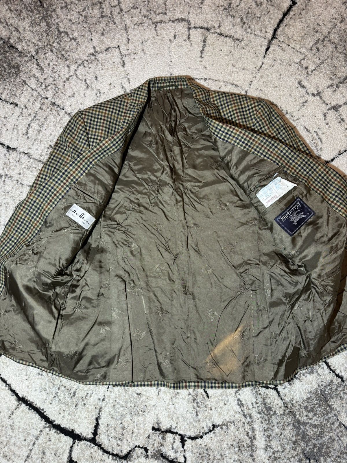 Burberry × Vintage Burberry’s Vintage Plaid Check Blazer Oldmoney Men’s Large Size 44R - 6 Thumbnail