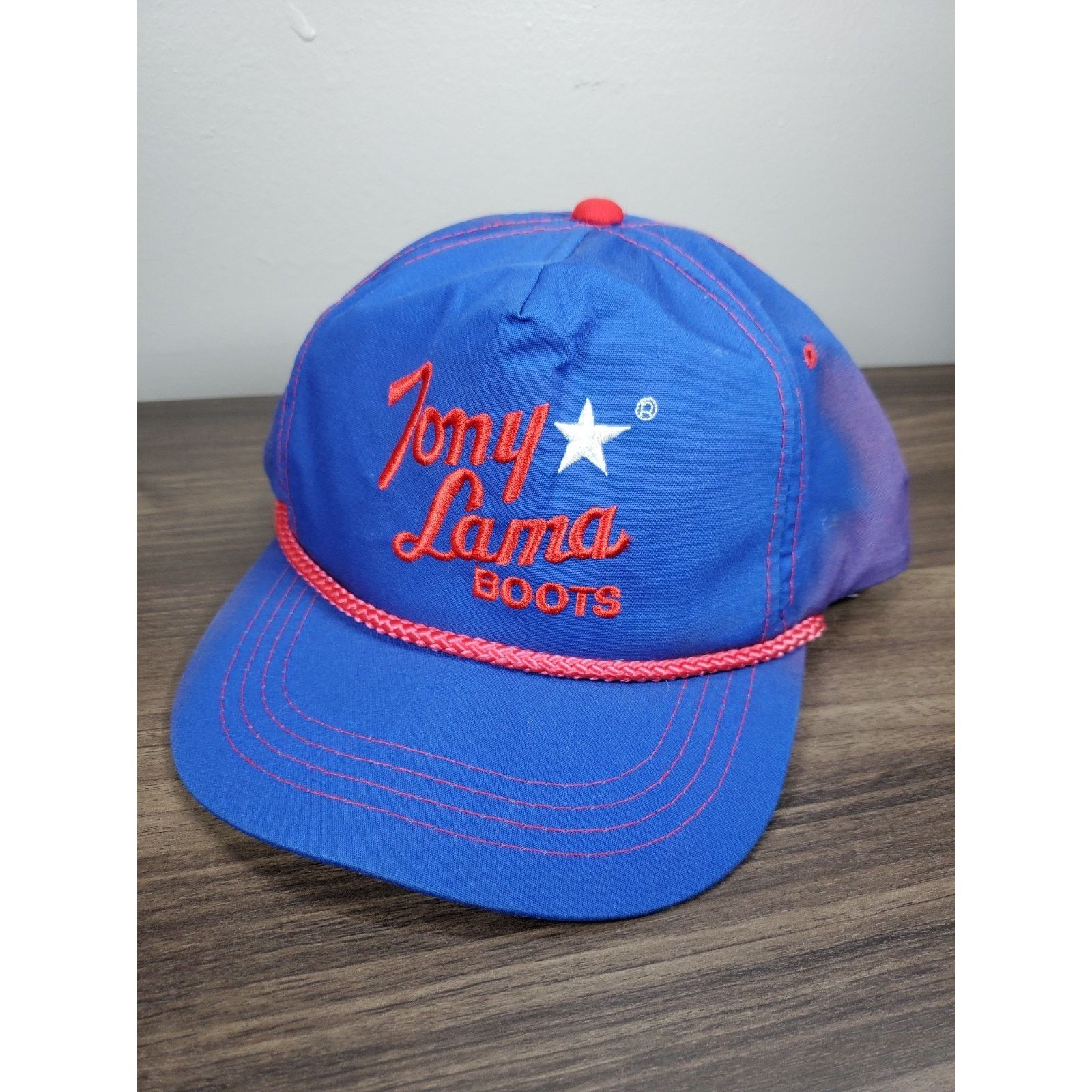 Tony Lama × Vintage Tony Lama Boots Snapback Hat Blue Cap Red Rope Green Bill Size ONE SIZE - 1 Thumbnail