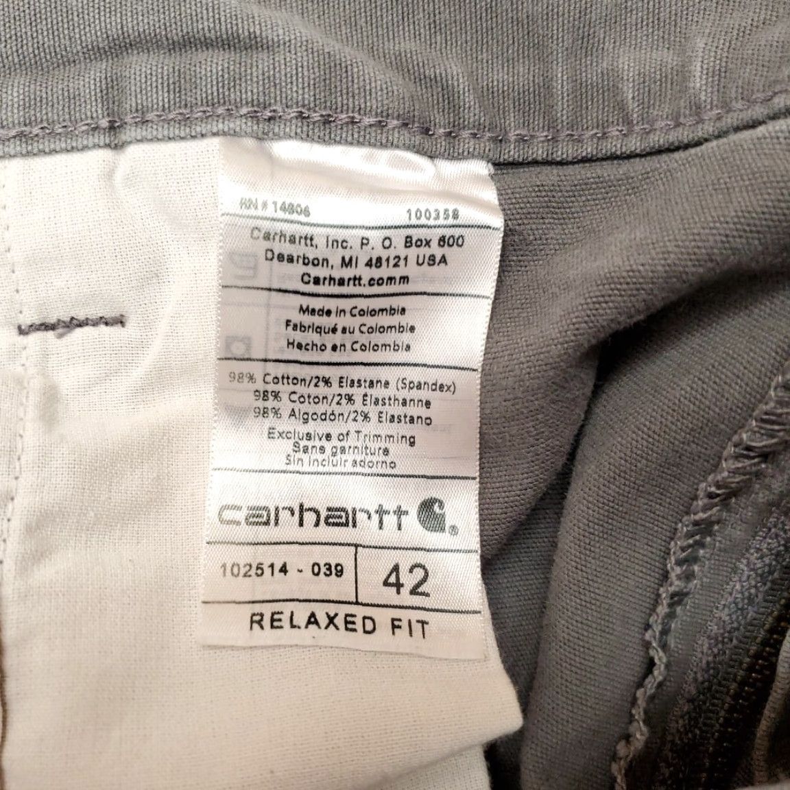 Carhartt Carhartt Shorts Men 42 Gray Canvas Cargo Relaxed Fit Flat Front Utility Workwear Size US 42 / EU 58 - 3 Thumbnail