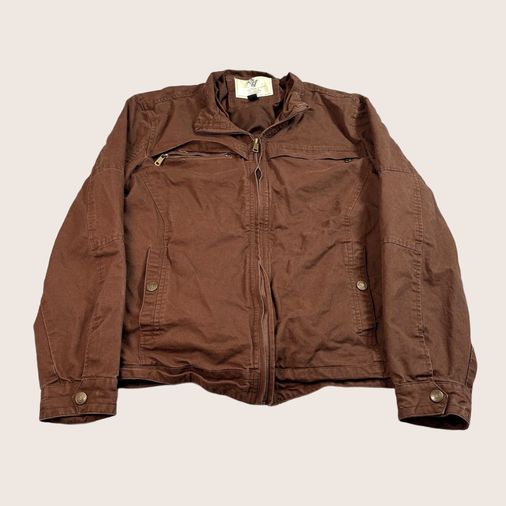 Vintage VINTAGE WenVen Jacket Mens Brown Full Zip Chore Workwear Utility Pockets 90s Preppy Military Casual Outerwear Regular Sized M Mens Brown Jacket Size US M / EU 48-50 / 2 - 1 Thumbnail