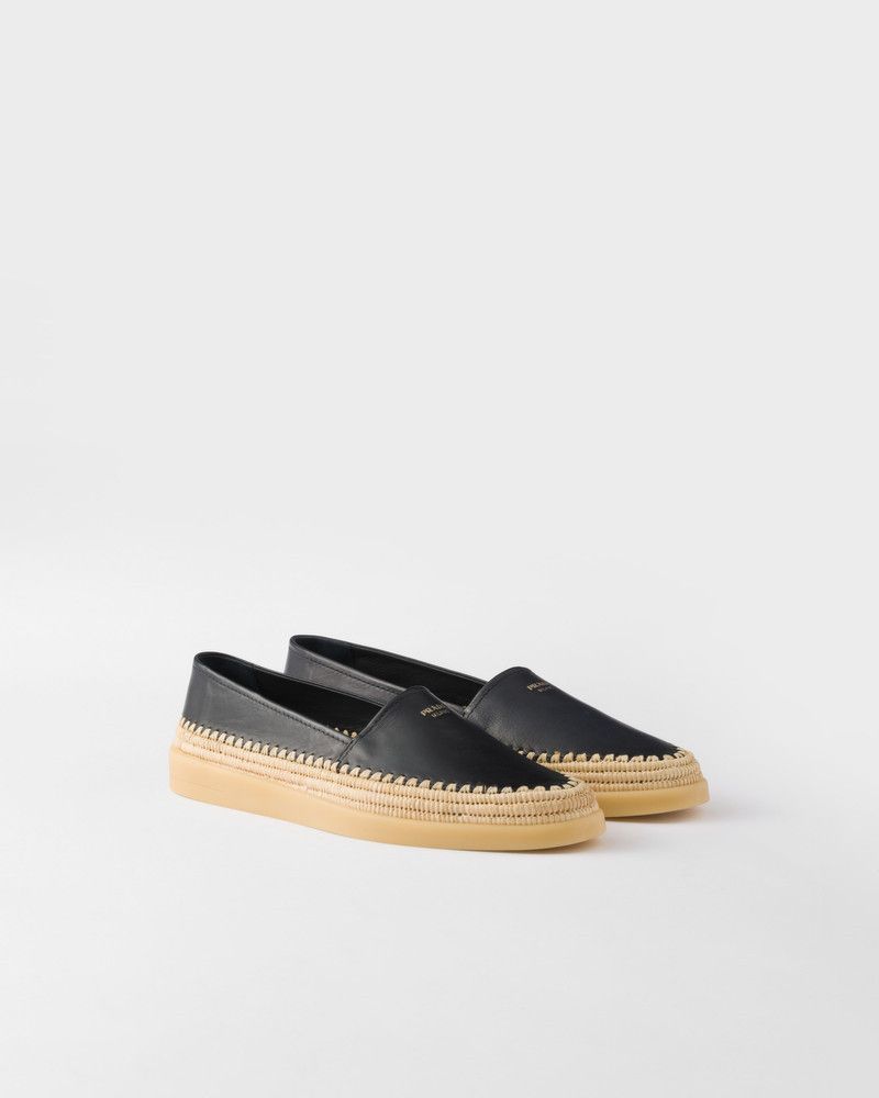 Prada o1w1db10526 Nappa Leather Espadrilles in Black Size US 11 / EU 44 - 2 Thumbnail