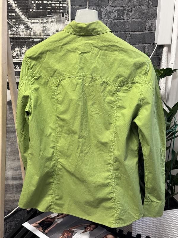 Versace VERSACE Rare Women Vintage 90s Lime Green Shirt Blouse Y2K Size L / US 10 / IT 46 - 5 Thumbnail