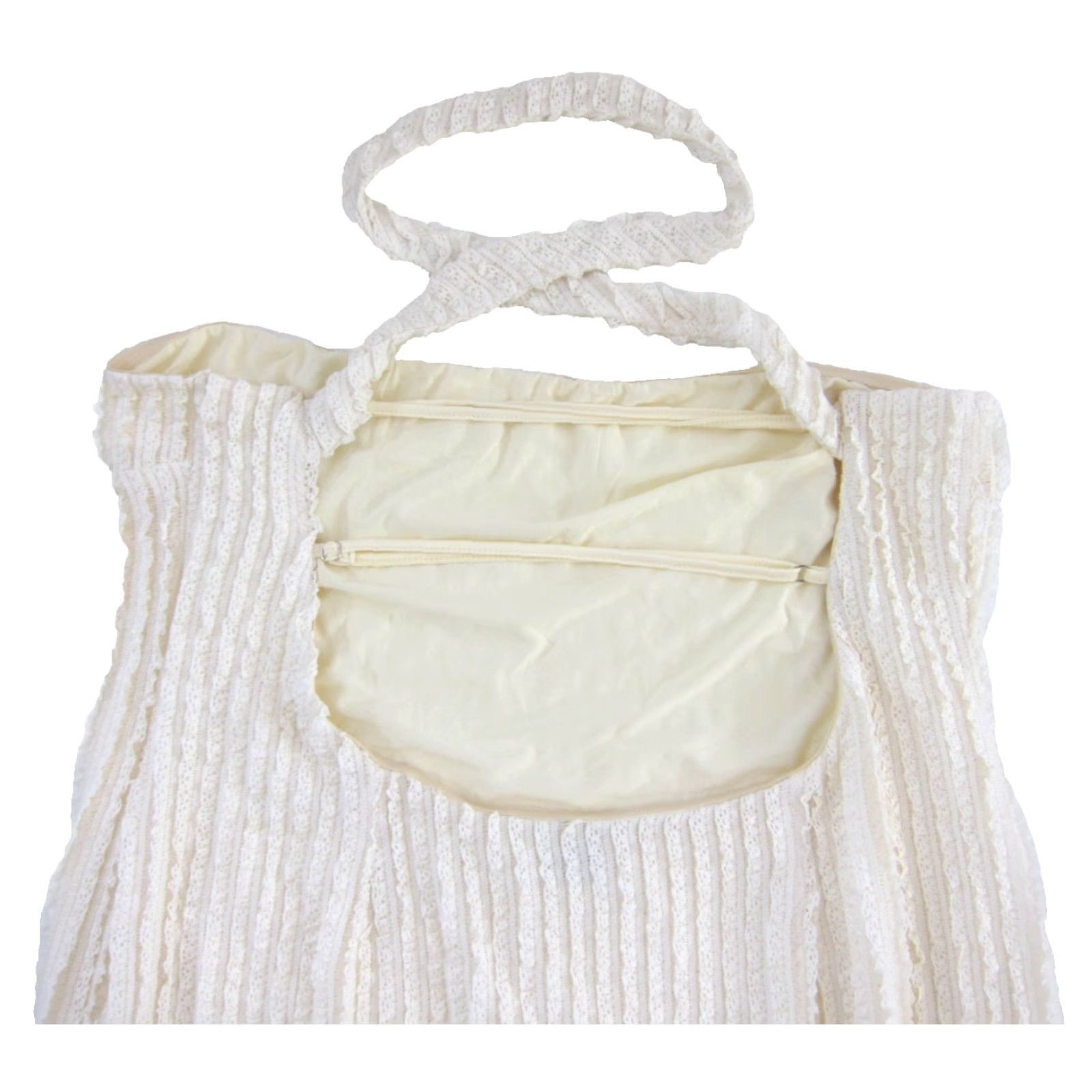 Vintage Peppermayo NWT Ivory Lace Stretch Strapless Wrap Neck Sadie Maxi Dress 16 Size XXL / US 16-18 / IT 52-54 - 6 Thumbnail