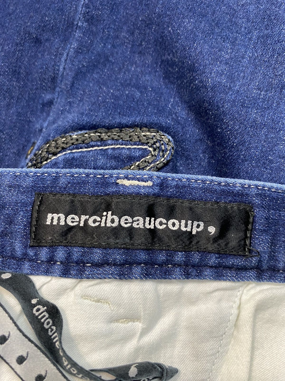 mercibeaucoup Mercibeaucoup Issey Miyake Denim Jeans Baggy Embroidery Logo Size US 31 - 9 Thumbnail