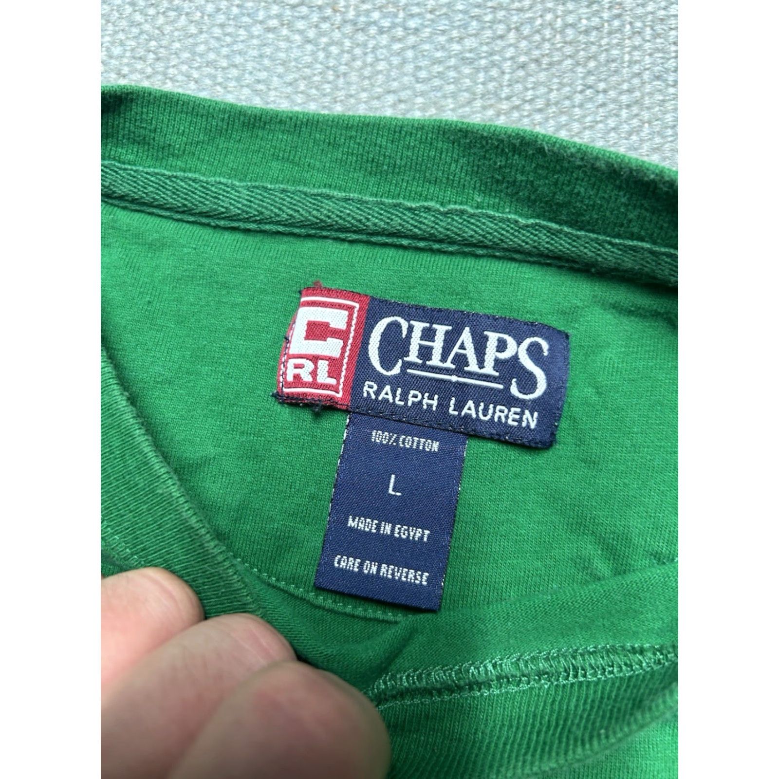 Ralph Lauren VINTAGE Ralph Lauren Chaps pocket T-Shirt Emerald Green Cotton Adult Large Mens Size US L / EU 52-54 / 3 - 3 Thumbnail