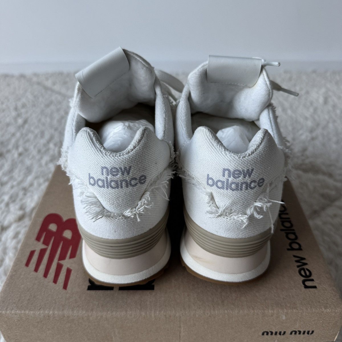 Miu Miu New Balance 574 x Miu Miu denim sneakers Size US 8 / EU 41 - 10 Thumbnail
