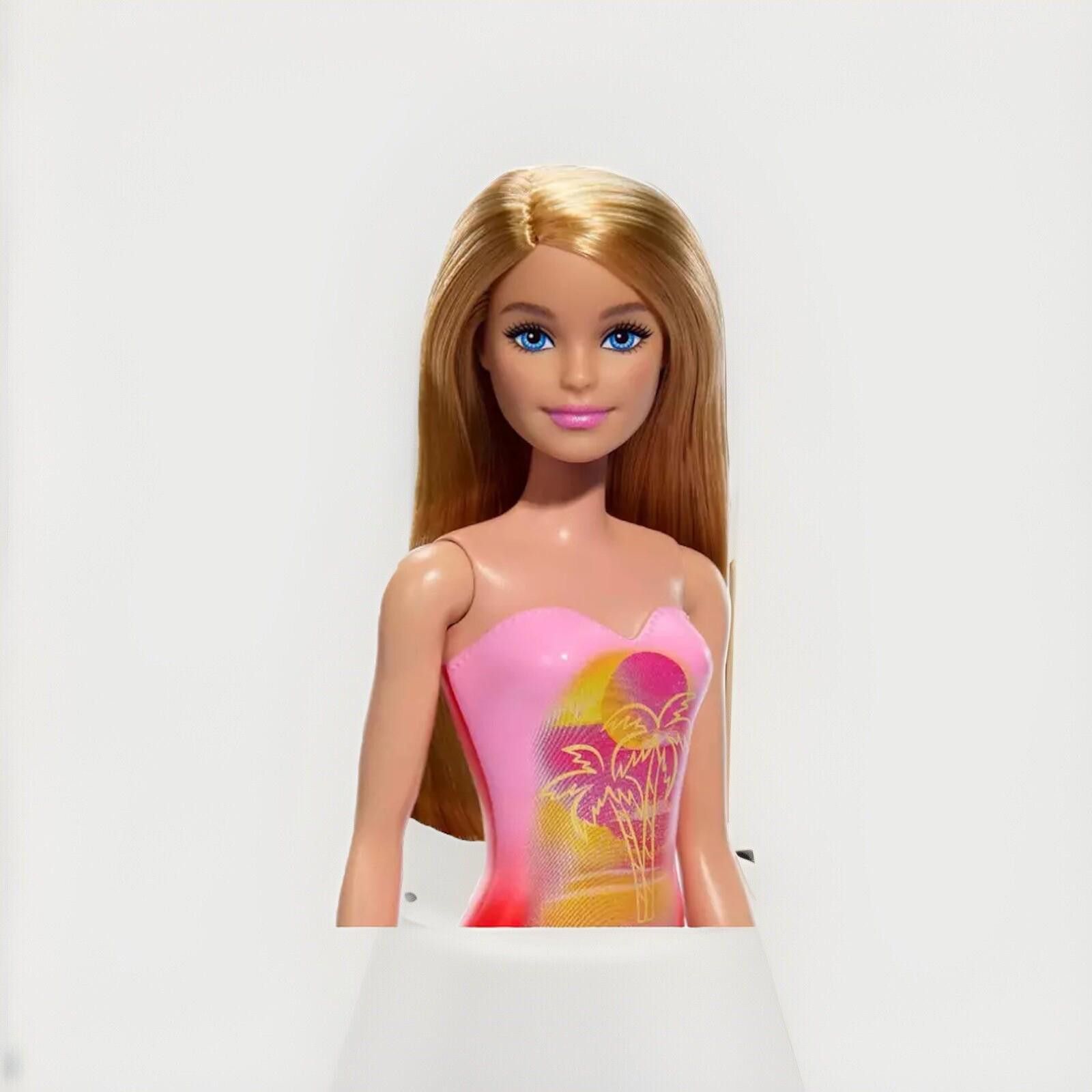 Designer Barbie Beach Doll with Pink Graphic One-Piece Swimsuit Size ONE SIZE - 2 Thumbnail