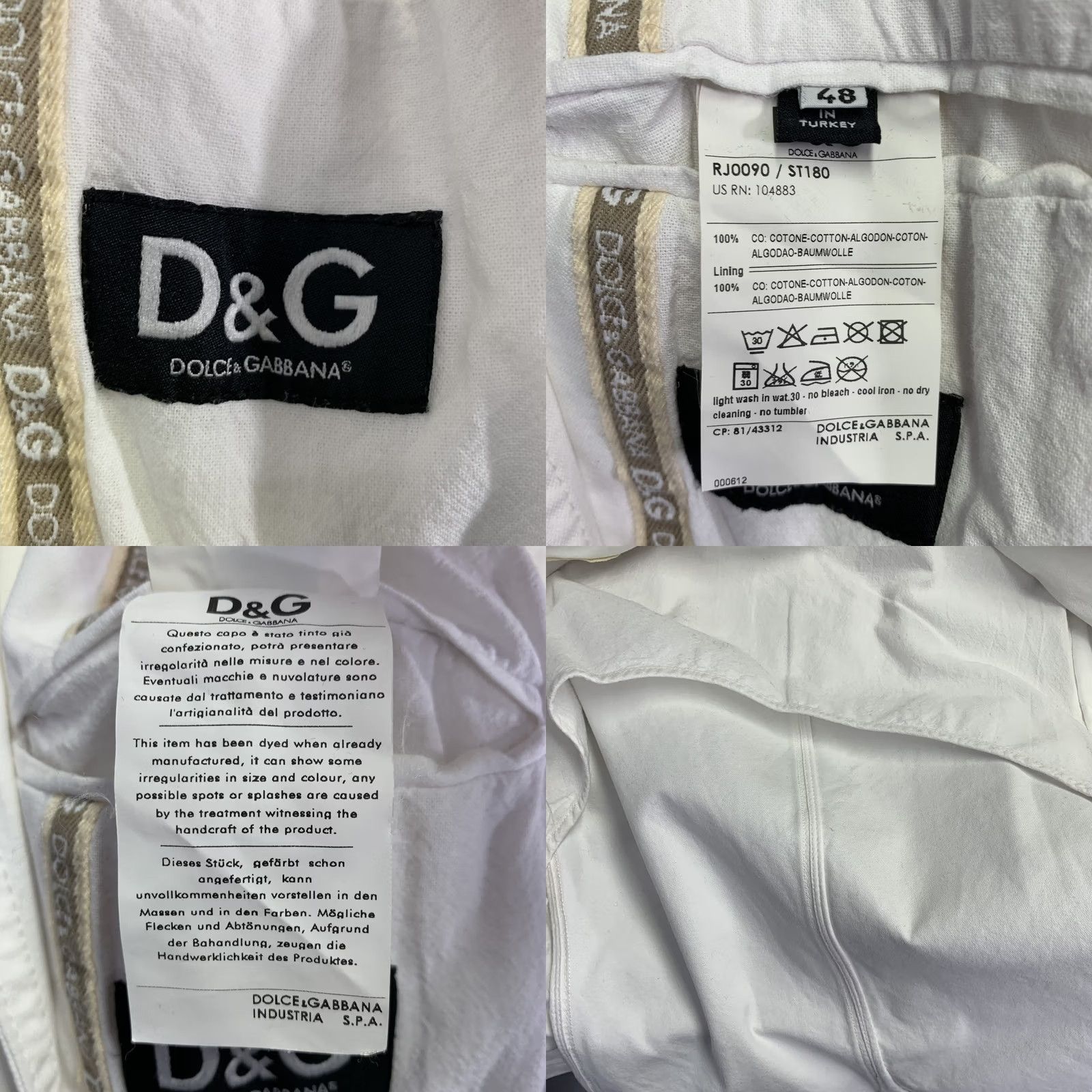 Dolce & Gabbana D&G by DOLCE & GABBANA Jacket White Cotton Peak Lapel 38 Men Adult XS? Size US XXS / EU 40 - 8 Thumbnail
