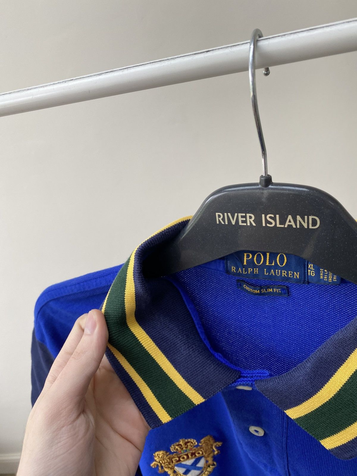 Polo Ralph Lauren × Vintage Vintage Polo Ralph Lauren Gold Big Pony Blue Polo T-Shirt Size US L / EU 52-54 / 3 - 7 Thumbnail