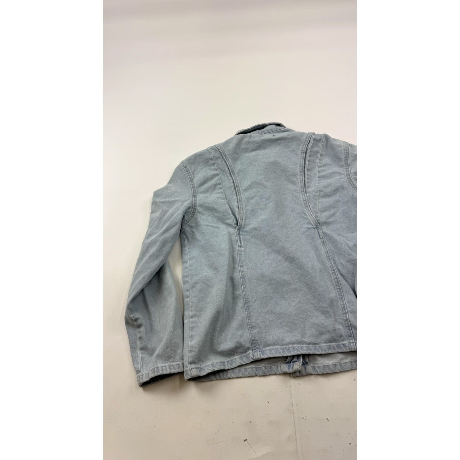 Denime VINTAGE Bossini Jeans Jacket Womens M Blue Denim Military Field Snap Front Pockets Shirt Ladies/Mens? Size 32" / US 10 / IT 46 - 7 Thumbnail