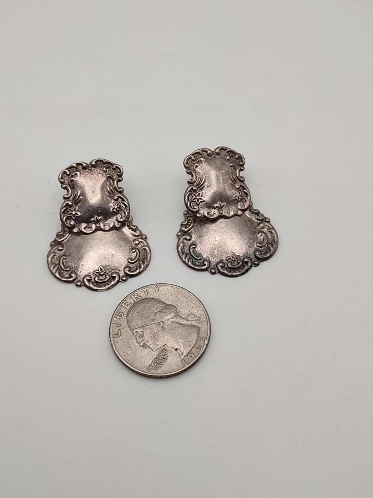 The Unbranded Brand Vintage Sterling Art Nouveau Style Spoon End Drop Earrings Size ONE SIZE - 3 Thumbnail