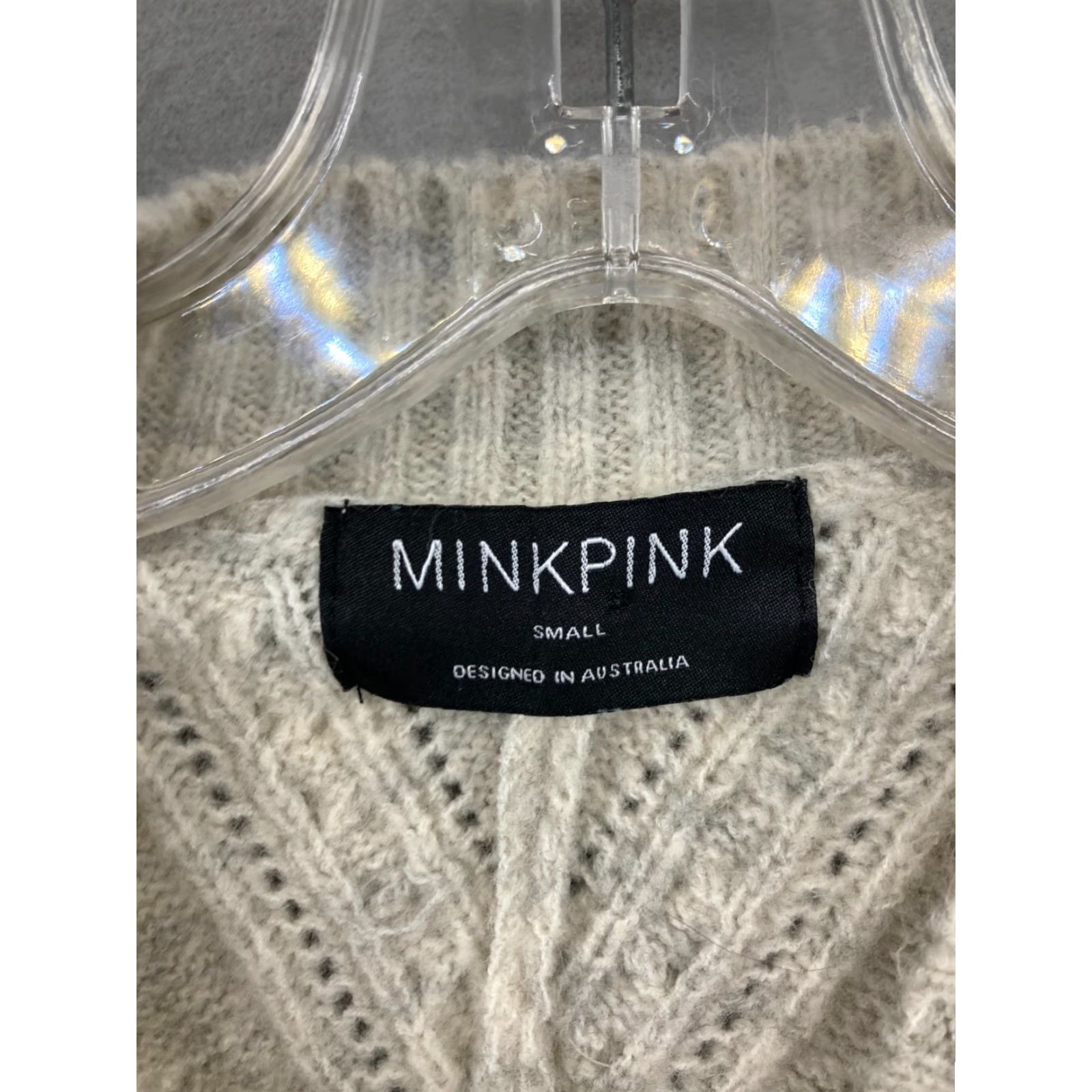 MINKPINK Mink Pink Womens Sweater Small Cream Loose Knit Size S / US 4 / IT 40 - 5 Thumbnail
