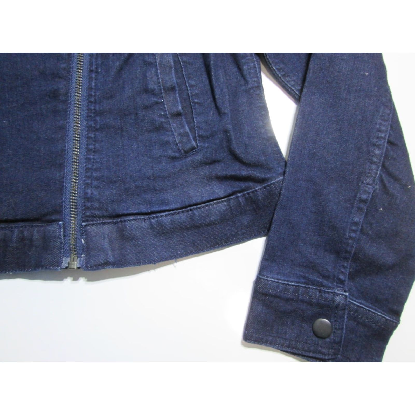 Vintage Jaclyn Smith Womens Denim Biker Jacket Navy Outerwear Size M Size M / US 6-8 / IT 42-44 - 3 Thumbnail