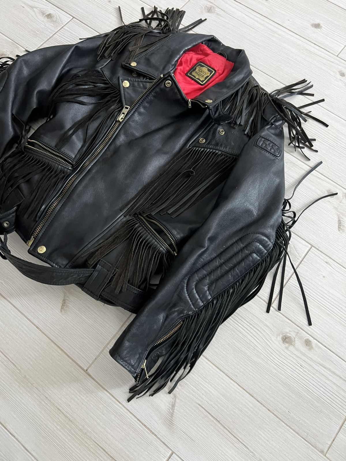Vintage IXS Leather Fringe Motorcycle Jacket Black Vintage Biker M Size US M / EU 48-50 / 2 - 5 Thumbnail