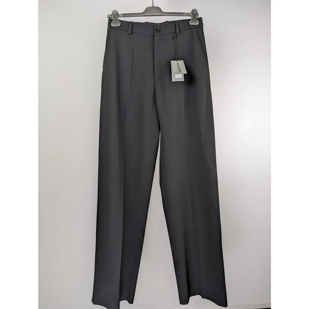 Balenciaga o1rshd1 Unisex Dry Wool Twill Tailored Pants in Black Size US 28 / EU 44 - 7 Thumbnail