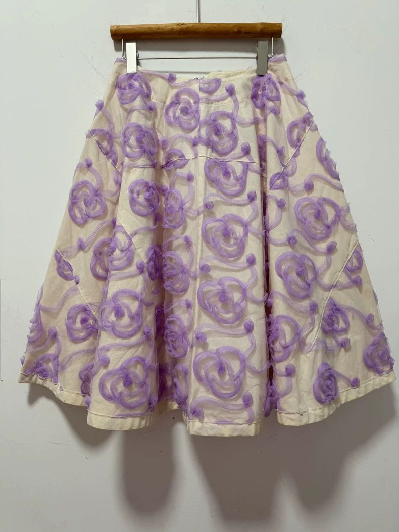 Comme des Garcons Comme Des Garcons size M Mesh flower skirt umbrella skirt Size 23" - 4 Thumbnail