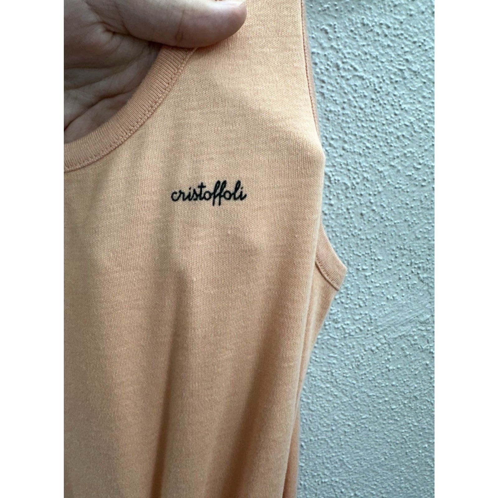 Vintage VINTAGE Womens Dress Size EUR 46 Orange Pullover Tank Dress Cristoffoli Size L / US 10 / IT 46 - 3 Thumbnail