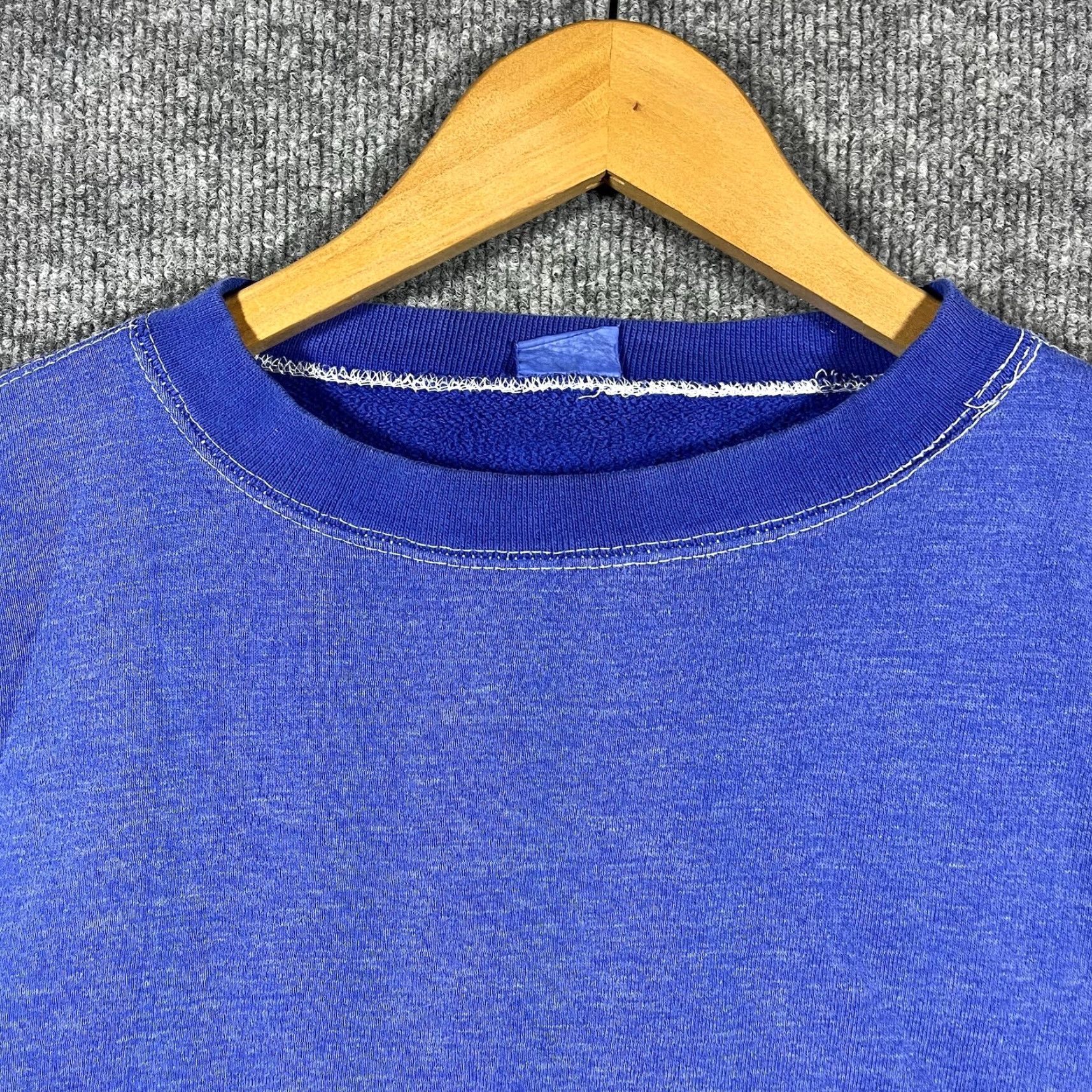 Vintage VINTAGE 70s 80s Heavyweight Cotton Crewneck Sweatshirt Blue Pockets Mens L Size US L / EU 52-54 / 3 - 2 Thumbnail