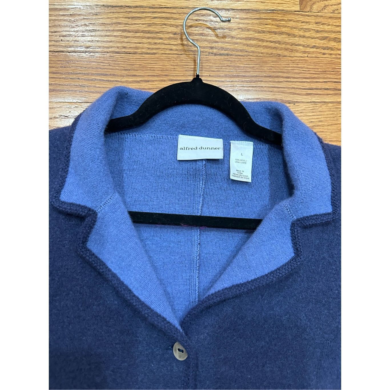 Other Alfred Dunner Women’s Jacket 100% Wool 2 Tone Blue Collared Size L / US 10 / IT 46 - 2 Thumbnail