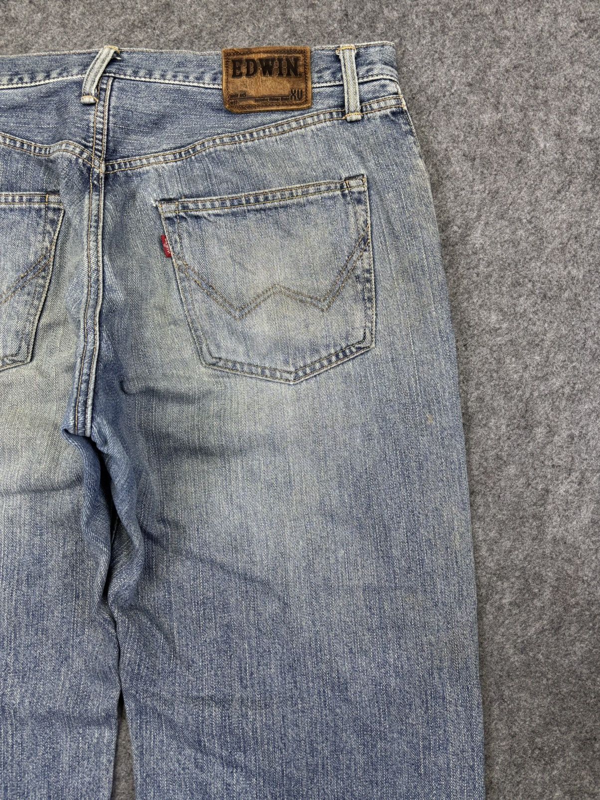 Edwin 💥Thrashed💥Vtg Edwin 445 Loose Heavy Distressed Denim F942 Size US 36 / EU 52 - 10 Thumbnail