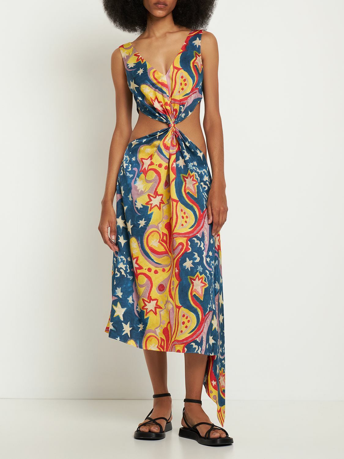 Marni o1y1025 Midi Dress in Multicolor Size S / US 4 / IT 40 - 3 Thumbnail
