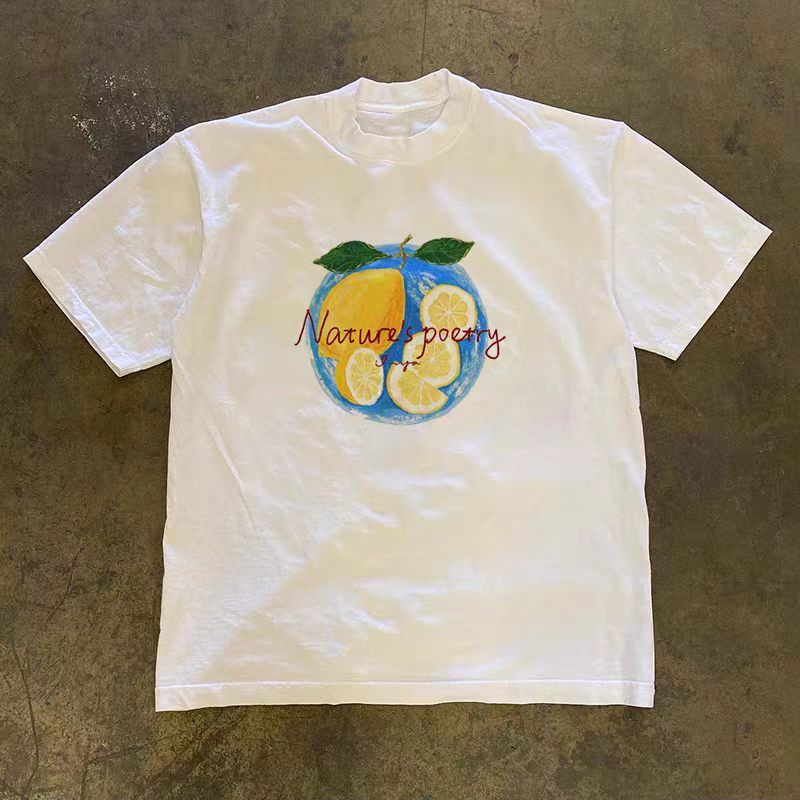 Japanese Brand White retro lemon print cotton t-shirt Size US M / EU 48-50 / 2 - 1 Thumbnail