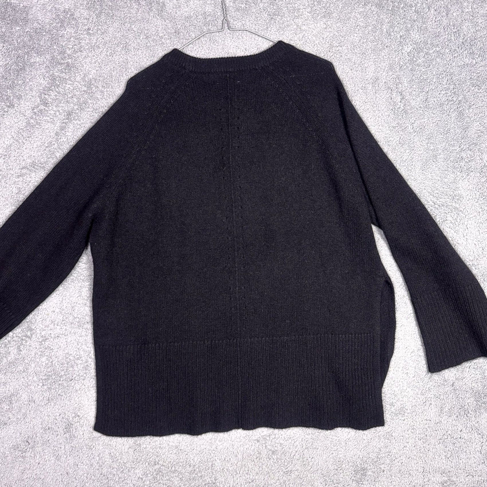 Vintage 360 Sweater Women M Pullover Crewneck Raglan Sleeve Black Cashmere Lightweight Side Slit Quiet Luxury Vintage No Size M / US 6-8 / IT 42-44 - 7 Thumbnail