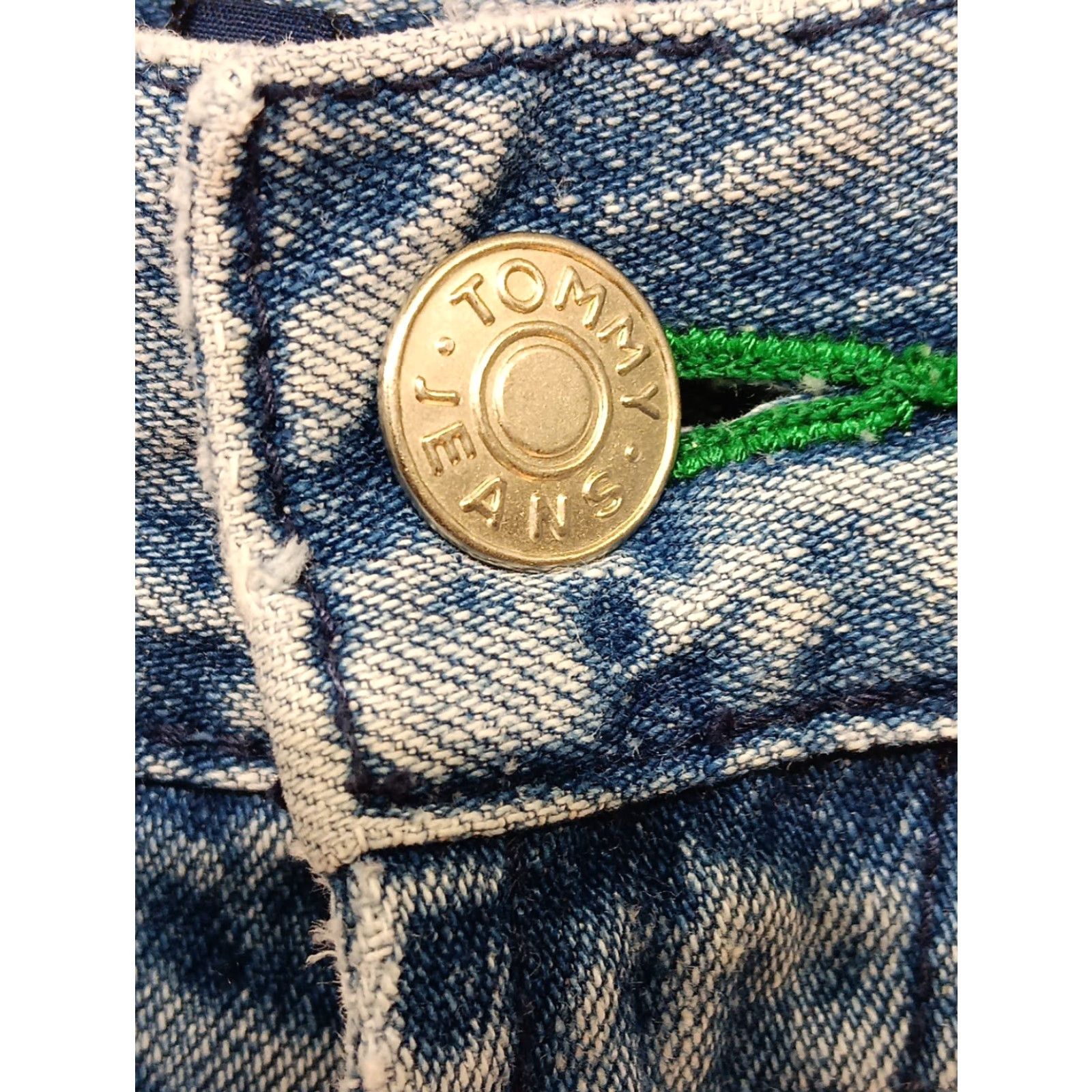 Tommy Hilfiger VINTAGE Tommy Hilfiger Jeans Men 36x32 90s Denim Blue Regular Straight 5-Pocket Zip Button Readable Logo Baggy Accents Size US 36 / EU 52 - 5 Thumbnail