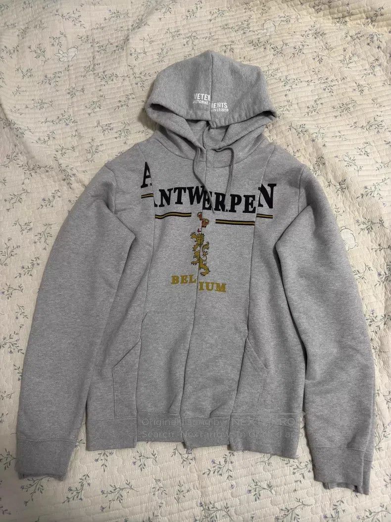 Vetements AW17 Vetements Antwerp Deconstructed Split Hoodie Grey