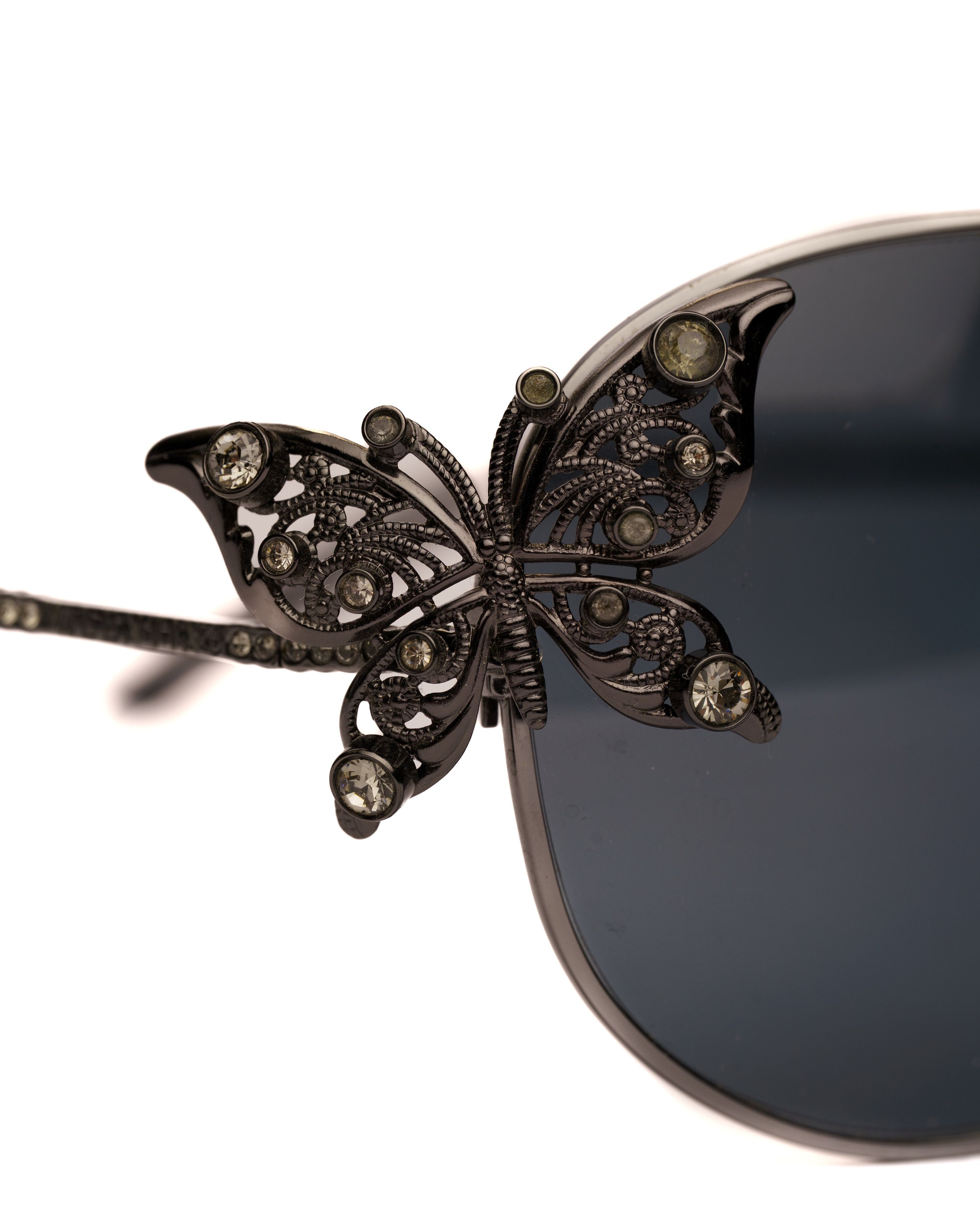 Valentino Valentino '90s Oversized Sunglasses with Butterfly and Gems Size ONE SIZE - 1 Thumbnail