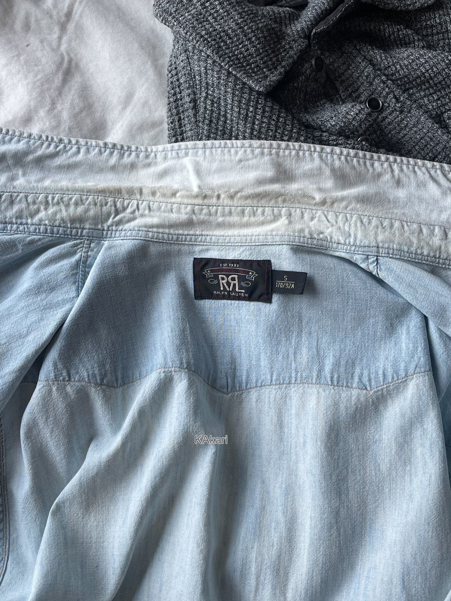 RRL Ralph Lauren RRL Washed Blue Shirt Size US S / EU 44-46 / 1 - 8 Thumbnail