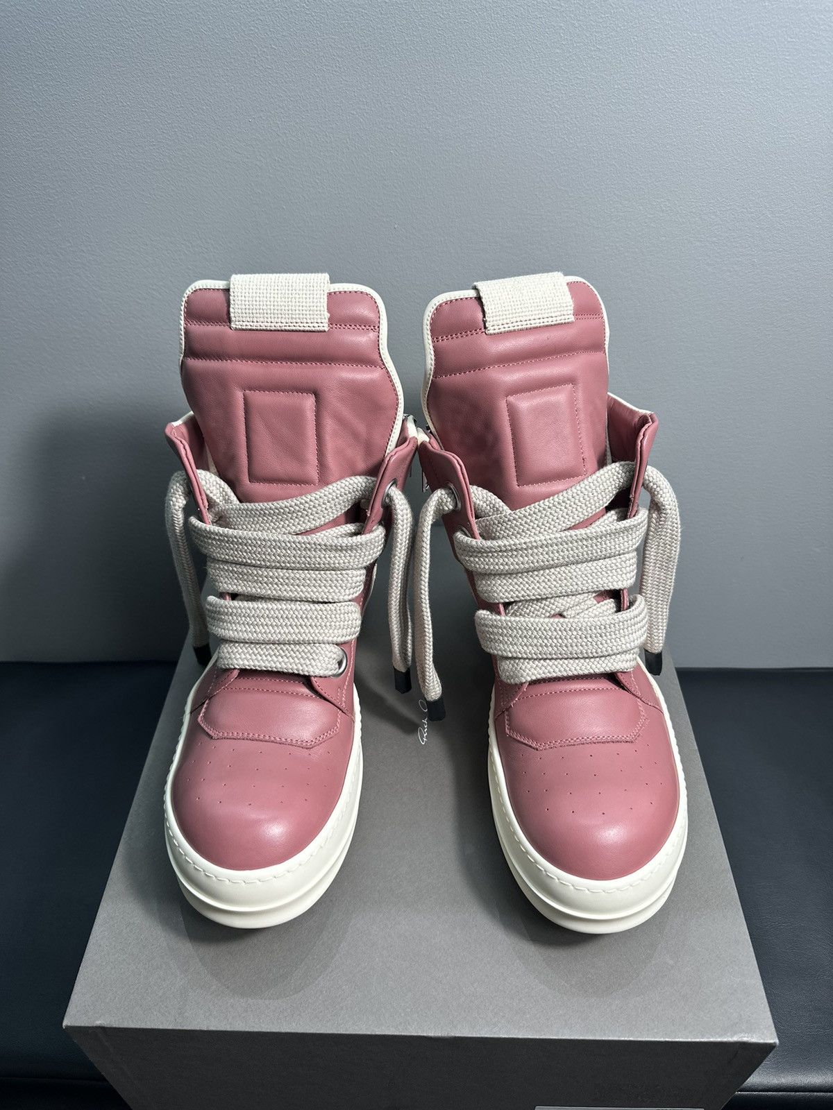 Rick Owens Rick Owens Thulian Pink Geobasket Jumbo Lace Sneaker Size US 9 / EU 42 - 4 Thumbnail