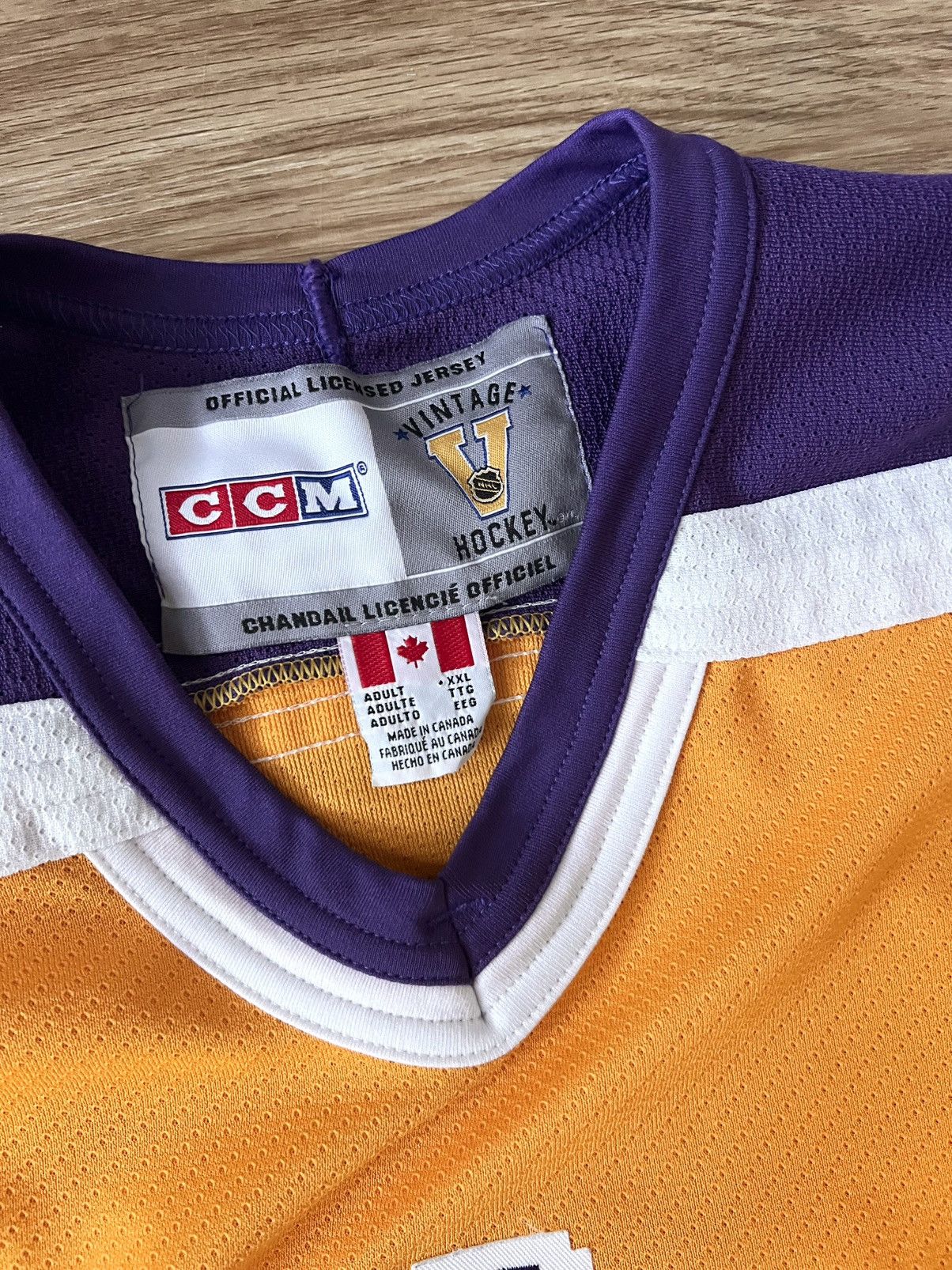 Ccm Vintage CCM LA Kings Hockey Jersey XXL 2XL Gold Purple Size US XXL / EU 58 / 5 - 4 Thumbnail