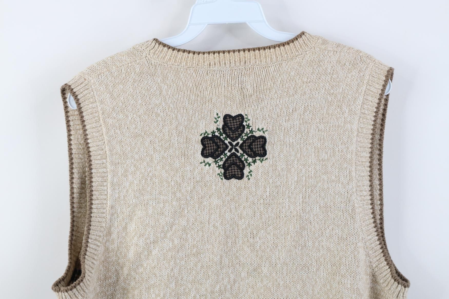 Vintage Vintage 90s Country Embroidered Heart Flower Knit Sweater Size M / US 6-8 / IT 42-44 - 11 Thumbnail
