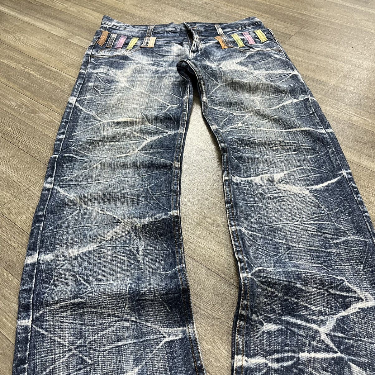If Six Was Nine Japanese Brand Double Waist Distressed Stonewash Blue Jeans Size US 36 / EU 52 - 2 Thumbnail