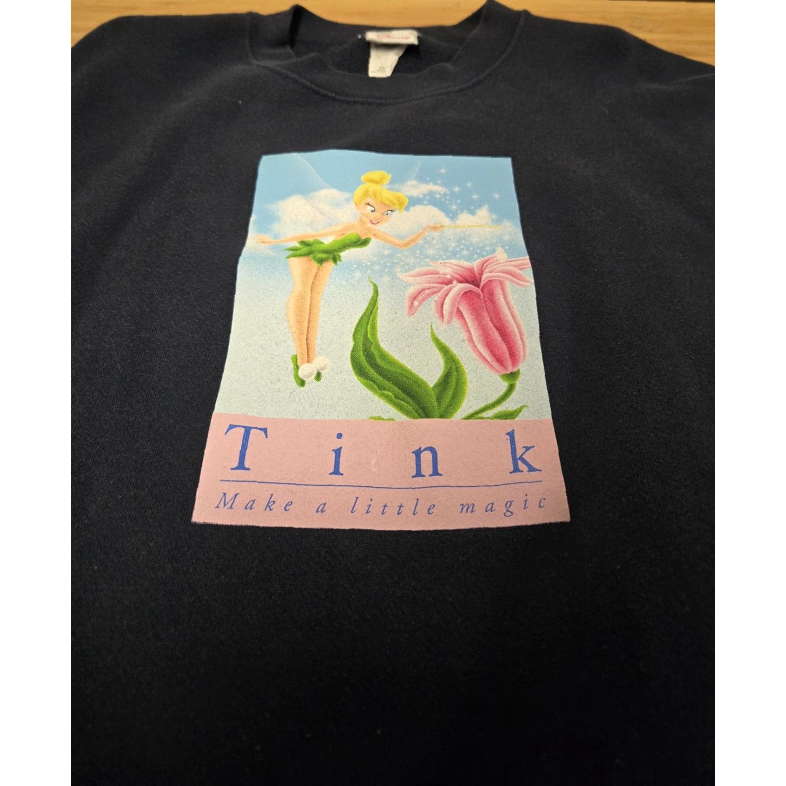 Disney VINTAGE Disney Sweatshirt Tinker Bell Mens XL Navy Blue Made in USA 90s Size US XL / EU 56 / 4 - 4 Thumbnail
