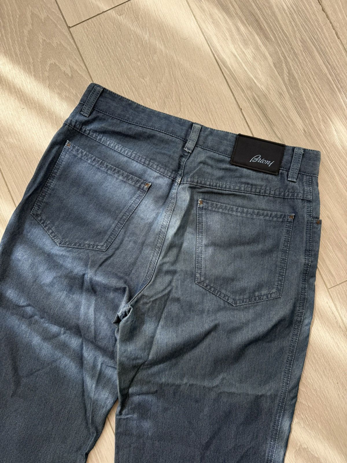 Brioni Brioni Denim Marmolada Washed Cotton Straight Luxury Jeans Size US 30 / EU 46 - 2 Thumbnail