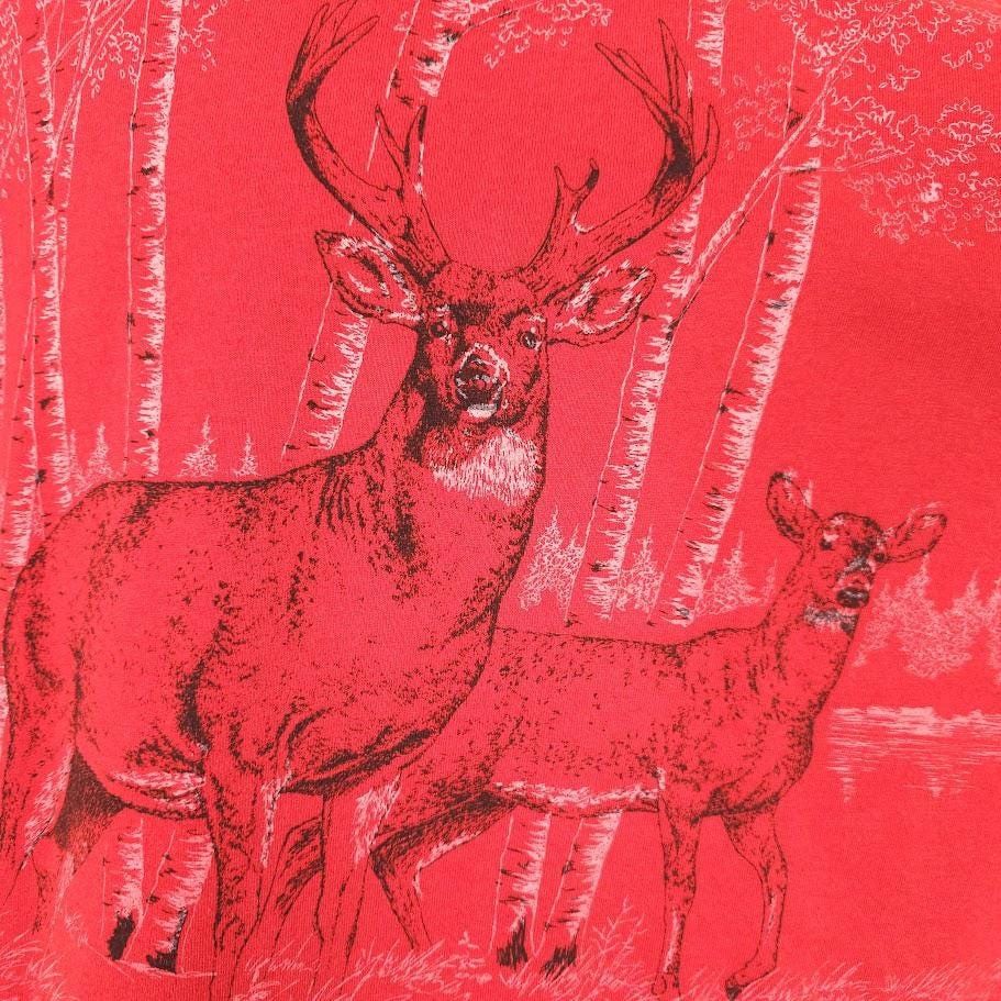 Vintage Vintage Deer T Shirt Mens Size XL Red 90s All Over Print Size US XL / EU 56 / 4 - 2 Thumbnail