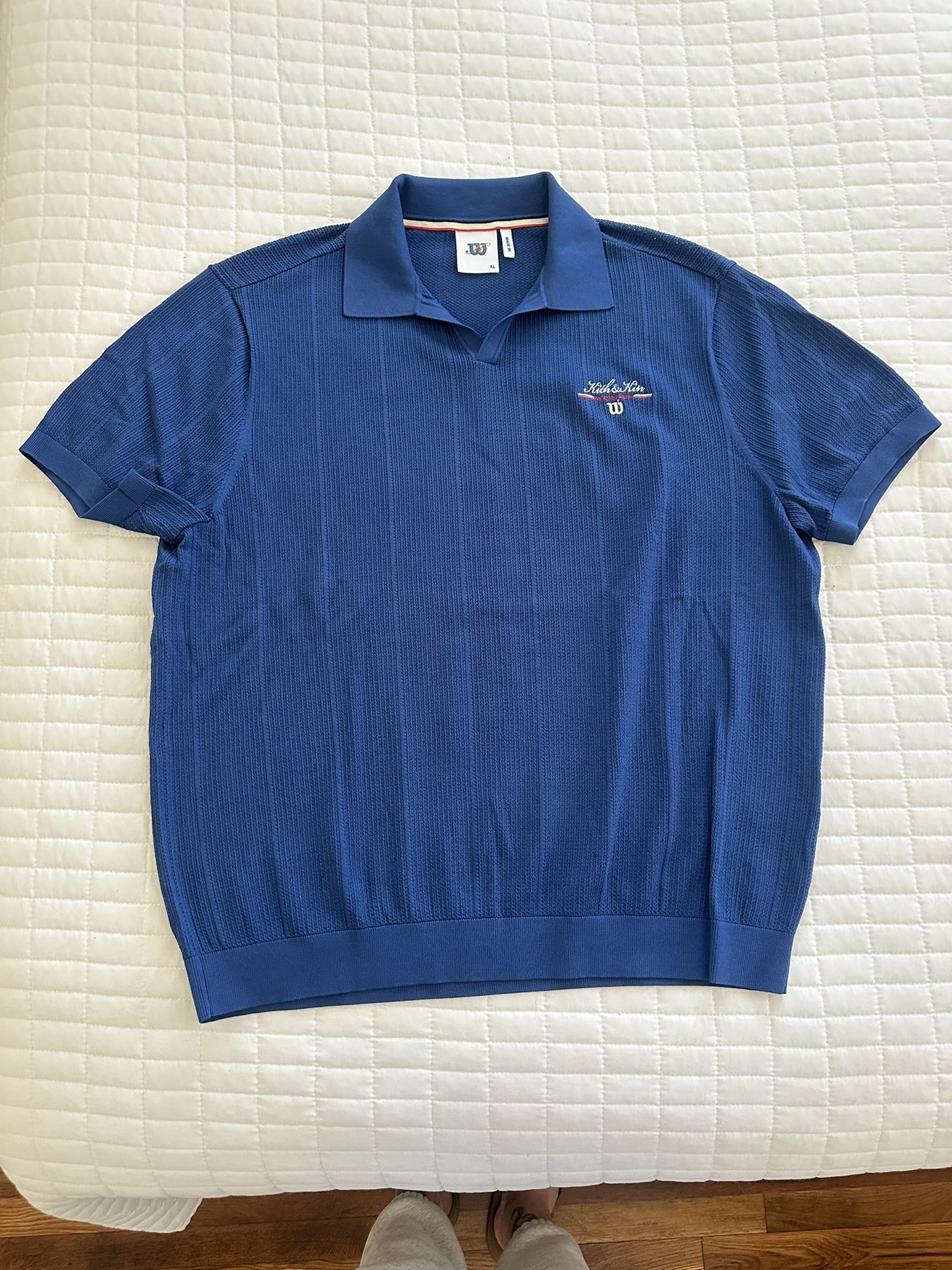 Kith Kith Wilson Cable Johnny Collar Polo Blue Quartz Size US XL / EU 56 / 4 - 1 Thumbnail